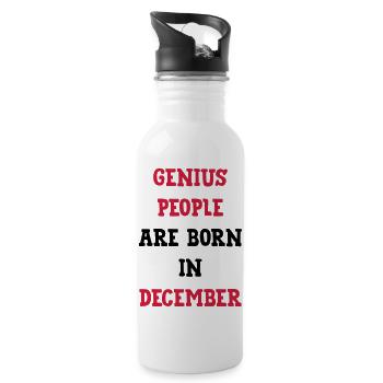 Geburtstag / Dezember / Partei / Geschenk - Trinkflasche mit integriertem Trinkhalm - Weiß - Rechts
