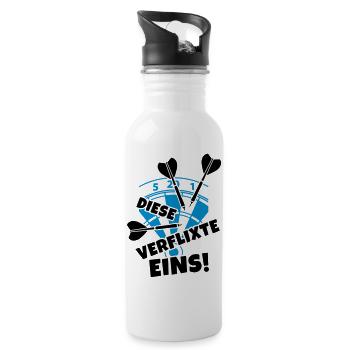 humor dart dartscheibe - Trinkflasche mit integriertem Trinkhalm - Weiß - Rechts