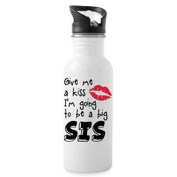 big sister - Water bottle with straw - white - Right