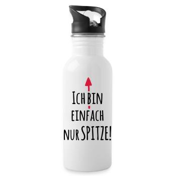 Ich bin einfach Spitze - Lustiger Spruch - Trinkflasche mit integriertem Trinkhalm - Weiß - Rechts