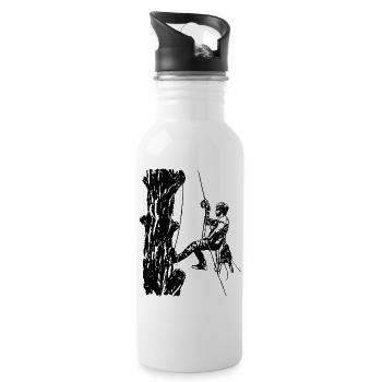 Arboriste grimpeur sur chêne (monochrome) - Gourde avec paille intégrée - blanc - Droite