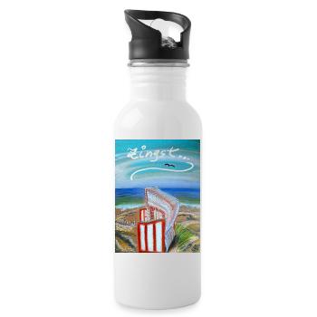 EG Meer I Strandkorb I Zingst I Ostsee l Bild - Trinkflasche mit integriertem Trinkhalm - Weiß - Rechts