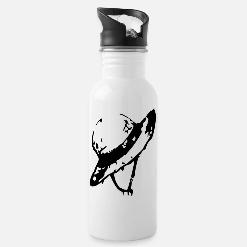 strohhut schema - Trinkflasche mit integriertem Trinkhalm - Weiß