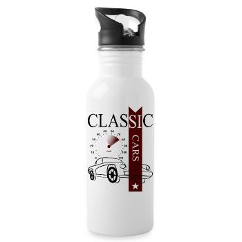 Automobile Classic Cars - Water bottle with straw - white - Right
