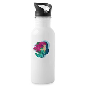 Mermaid - Trinkflasche mit integriertem Trinkhalm - Weiß - Rechts