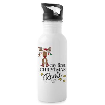 Lustige Geschenke zu Weihnachten mit Elch - Trinkflasche mit integriertem Trinkhalm - Weiß - Rechts