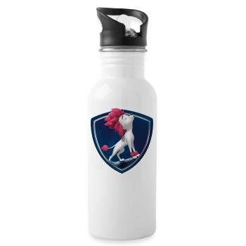100% Wolf Freddy howls coat of arms - Water bottle with straw - white - Right