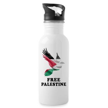 Free Palestine Dove - Water bottle with straw - white - Right
