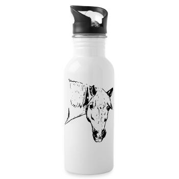Haflinger Hafi Alpenquarter - Water bottle with straw - white - Right