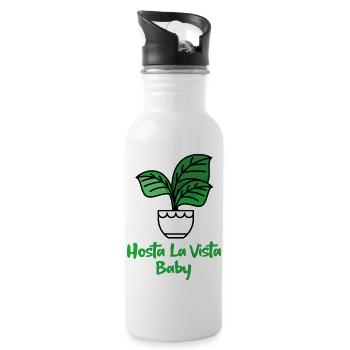 Hosta La Vista Baby, Funny Gardening, Gardener - Water bottle with straw - white - Right