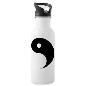 Divided Ying and Yang Sign for Couples Yin Yang - Water bottle with straw - white - Right