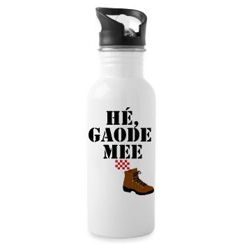 hey gaode me, Brabant text - Trinkflasche mit integriertem Trinkhalm - Weiß - Rechts