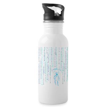 Astronaut Sci-Fi Digital Rain - Water bottle with straw - white - Right