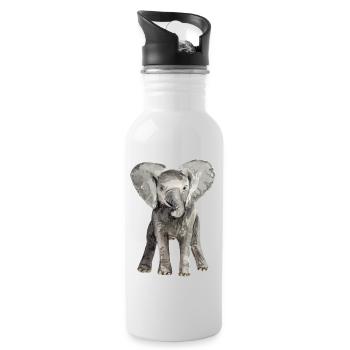 Elephant Baby - Water bottle with straw - white - Right