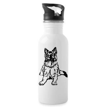 German Shepherd - Water bottle with straw - white - Right
