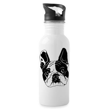 Bulldog français - Gourde avec paille intégrée - blanc - Droite
