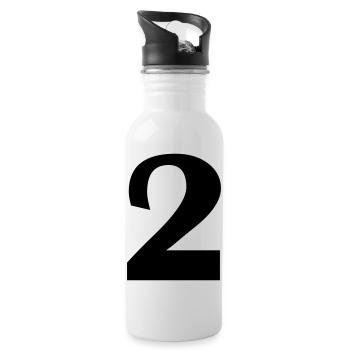2 - Gourde avec paille intégrée - blanc - Droite