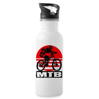 MTB - Trinkflasche mit integriertem Trinkhalm - Weiß - Rechts