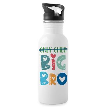 Big Bro Brother new baby sibling gift pregant mom - Trinkflasche mit integriertem Trinkhalm - Weiß - Rechts