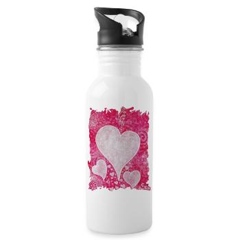 Liebe ist Wahrheit - Sonja Ariel von Staden - Trinkflasche mit integriertem Trinkhalm - Weiß - Rechts