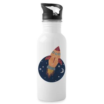 Rocket - Water bottle with straw - white - Right
