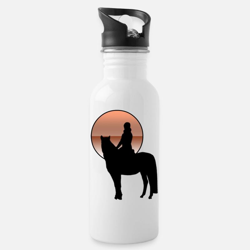 Cheval - Gourde avec paille intégrée - blanc