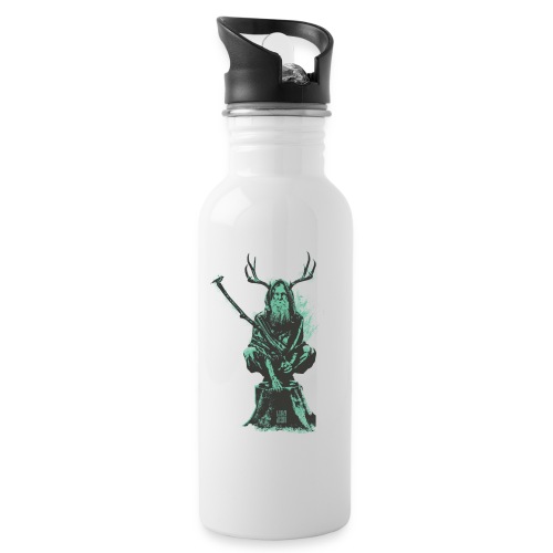 Leshy Grey/Turquoise - Water bottle with straw