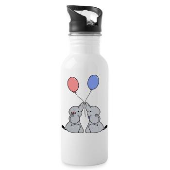 Elefant BOY OR GIRL - Trinkflasche mit integriertem Trinkhalm - Weiß - Rechts