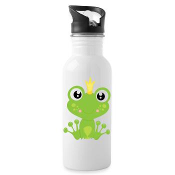 Roi grenouille - Gourde avec paille intégrée - blanc - Droite