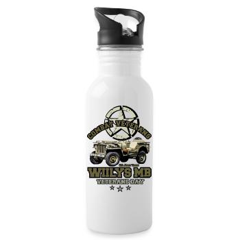 Legendary Willis MB Us Army Truck ww2 - Water bottle with straw - white - Right