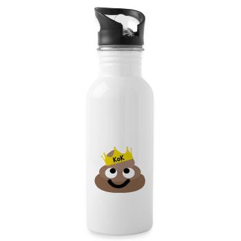 King of Kacke - Trinkflasche mit integriertem Trinkhalm - Weiß - Rechts