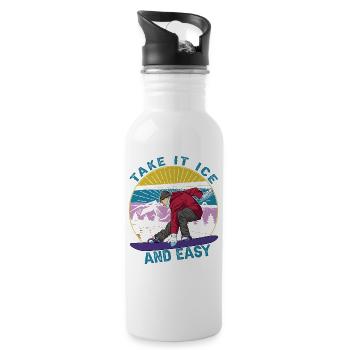 Take It Ice And Easy - Snowboard - Ski - S - Gourde avec paille intégrée - blanc - Droite