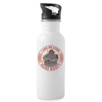 I Like Me Some Huge Booty - Seelöwe Pirat - Trinkflasche mit integriertem Trinkhalm - Weiß - Rechts