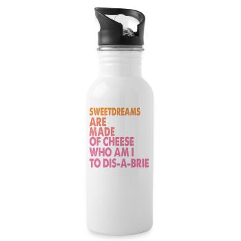 Sweetdreams Are Made Of Cheese - Pizza Jokes - Water bottle with straw - white - Right
