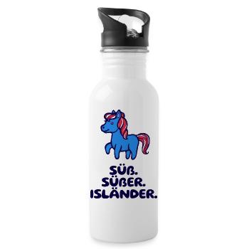 Islandponys Statement Isländer Islandpferde Pony - Trinkflasche mit integriertem Trinkhalm - Weiß - Rechts