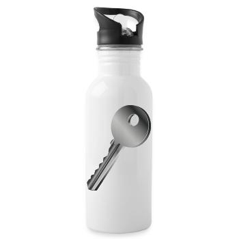silver-colored single key - Water bottle with straw - white - Right