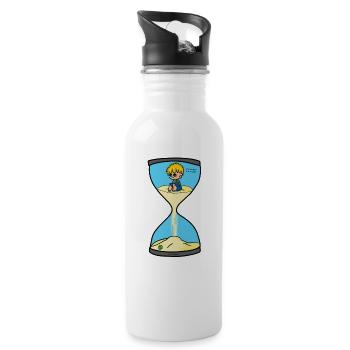lost1 - Trinkflasche mit integriertem Trinkhalm - Weiß - Rechts