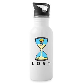 lostBlack - Trinkflasche mit integriertem Trinkhalm - Weiß - Rechts