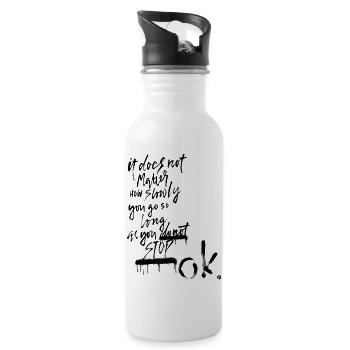 Do not stop - Trinkflasche mit integriertem Trinkhalm - Weiß - Rechts