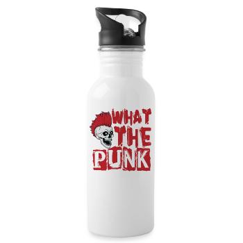 What The Punk - Gothic - Goth - Concert - Funny - Water bottle with straw - white - Right