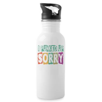 I Punked Up Sorry! - Gothic - Funny - Concert - Go - Trinkflasche mit integriertem Trinkhalm - Weiß - Rechts