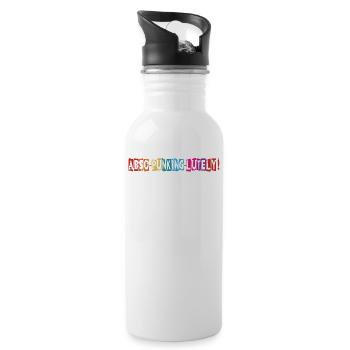 Abso-Punking-Lutely! - Gothic - Goth - Concert - Trinkflasche mit integriertem Trinkhalm - Weiß - Rechts