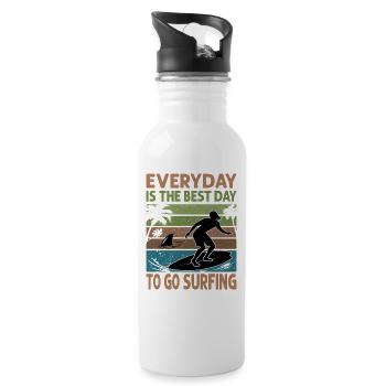 Chaque jour est le meilleur jour pour aller surfer - Surf - Su - Gourde avec paille intégrée - blanc - Droite