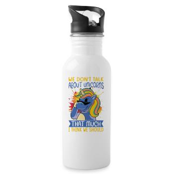 We Don't Talk About Unicorns That Much I Think We - Trinkflasche mit integriertem Trinkhalm - Weiß - Rechts
