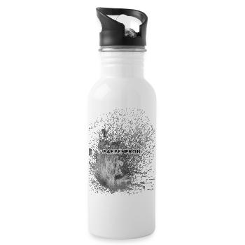 FARBENFROH Splatter Noir - Trinkflasche mit integriertem Trinkhalm - Weiß - Rechts