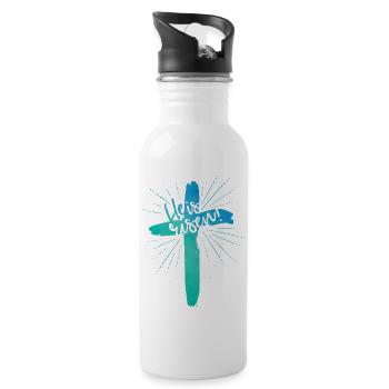 He is risen - Trinkflasche mit integriertem Trinkhalm - Weiß - Rechts