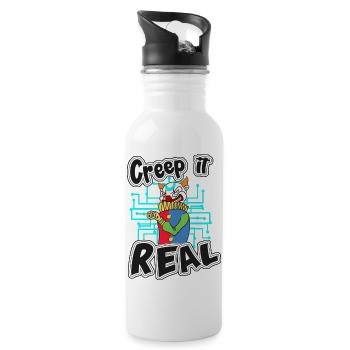 Creep It Real- Crypto Clown - Water bottle with straw - white - Right