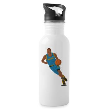 Basketball - Gourde avec paille intégrée - blanc - Droite
