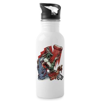 Painters, varnishers, artists, craftsmen - Water bottle with straw - white - Right