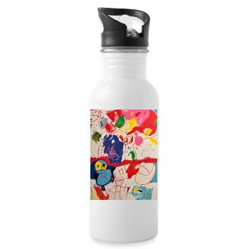 KidsArt - Villa Kunterbunt - Trinkflasche mit integriertem Trinkhalm - Weiß - Rechts